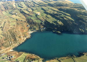 Photograph of South harbour, Cape Clear Island taken from the air