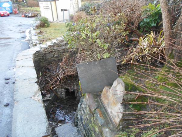 St Ciarn's plaque gets a wash in the holy well.